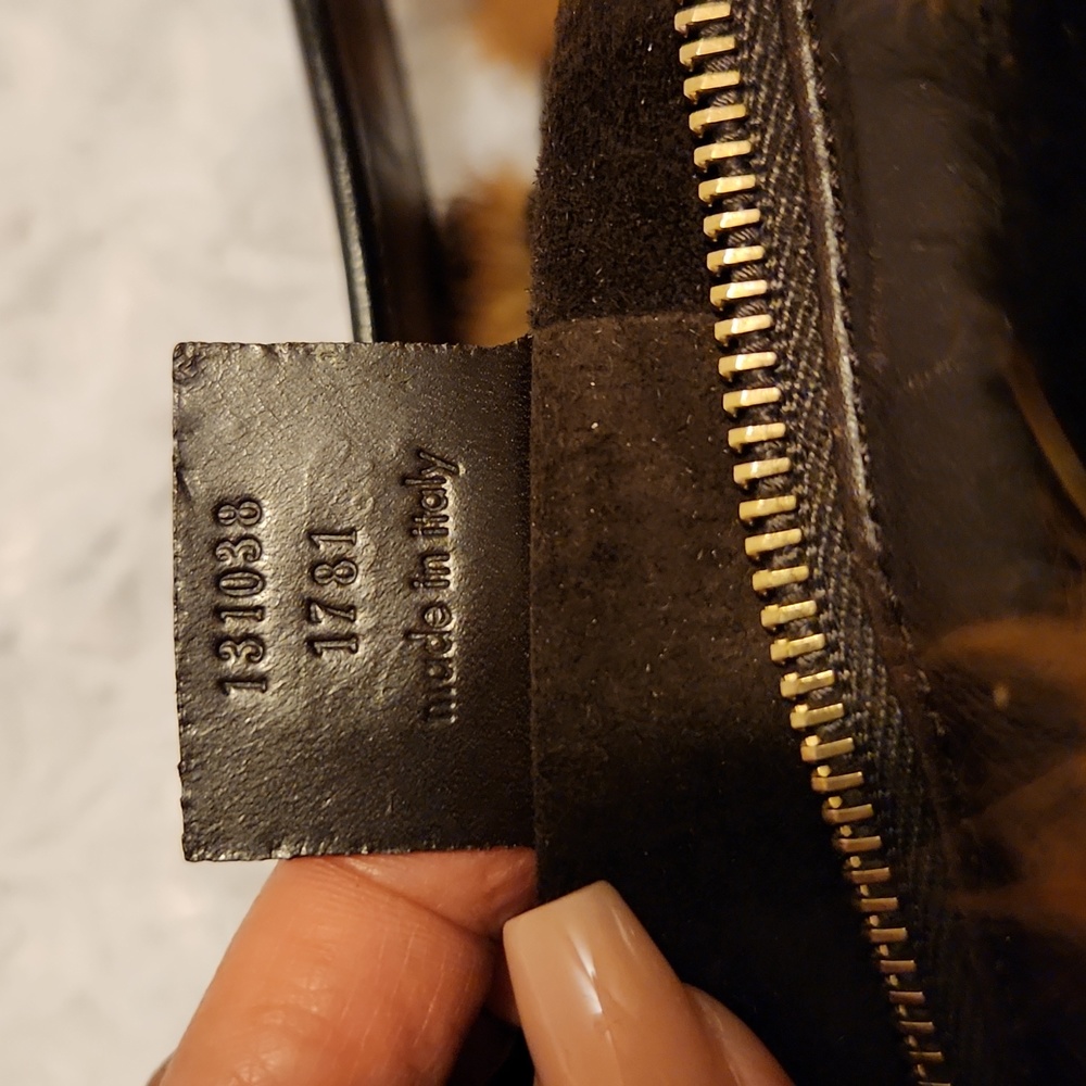 Gucci fox fur gold bamboo leather bag - Picture 7 of 11